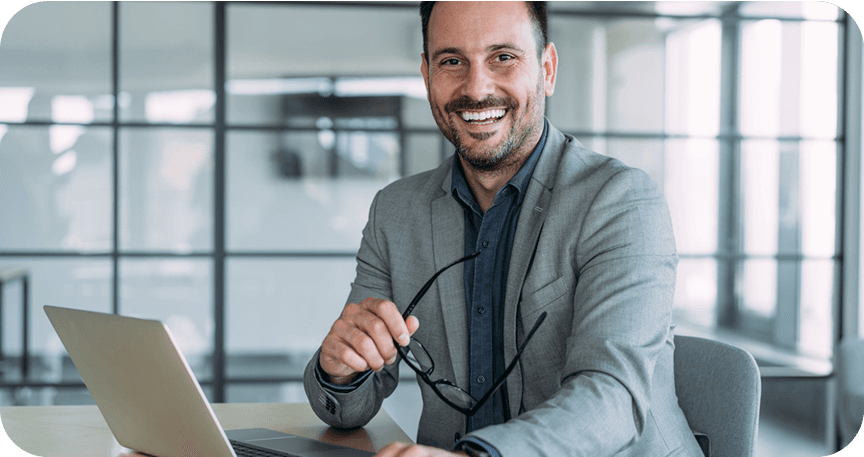 Business professional with laptop