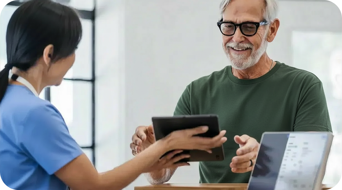 Healthcare professionals working